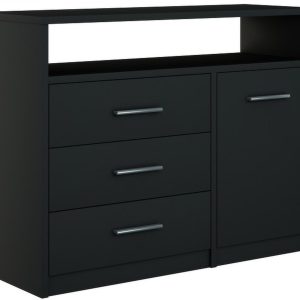 Komoda szafka BODO 1D3SO 100 CZARNA szuflady regał 223199 Komoda szafka BODO 1D3SO 100 CZARNA szuflady regał 223199