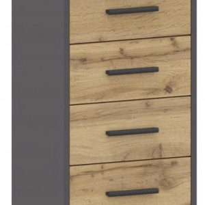 Komoda szafka BODO 4S ANTRACYT-WOTAN 4 szuflady 40cm regał 379685 Komoda szafka BODO 4S ANTRACYT-WOTAN 4 szuflady 40cm regał 379685