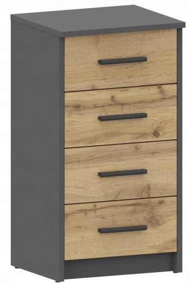 Komoda szafka BODO 4S ANTRACYT-WOTAN 4 szuflady 40cm regał 379685