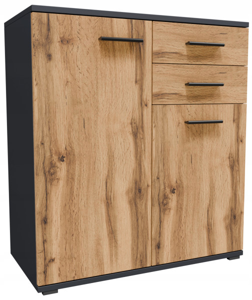 Komoda szafka CR3-KD2 grafit-wotan mały kompaktowy regał na ubrania zabawki 942584