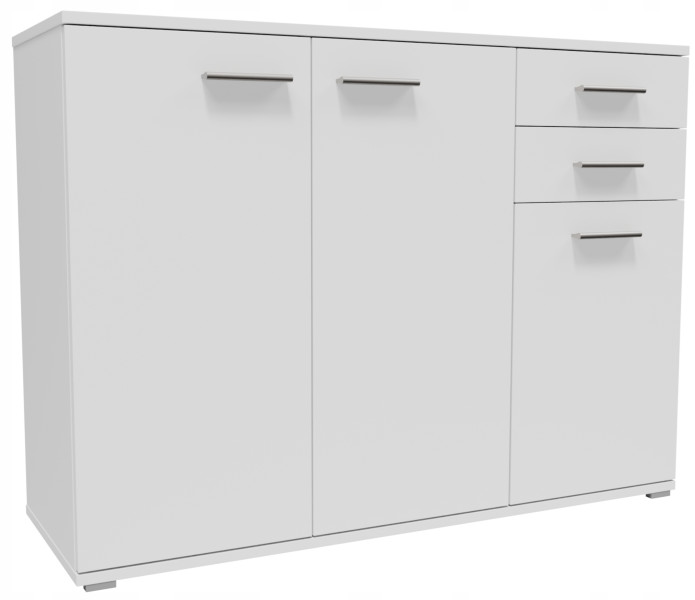 Komoda szafka CR3-KD3 biała półka szuflady praktyczny regał ubrania zabawki 851264