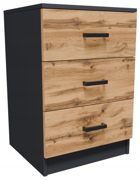 Komoda szafka CR3-LOFT-3S grafit-wotan mały regał półka na ubrania zabawki 967309