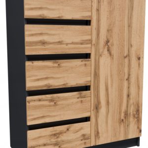 Komoda szafka CR3-T-15 grafit-wotan 1 drzwi 5 szuflad wysoki pojemny regał 1078124 Komoda szafka CR3-T-15 grafit-wotan 1 drzwi 5 szuflad wysoki pojemny regał 1078124