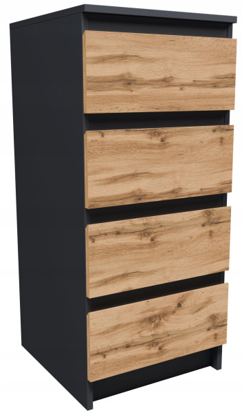 Komoda szafka CR3-T-2 grafit-wotan 4 szuflady pojemny regał stolik nocny 1078123