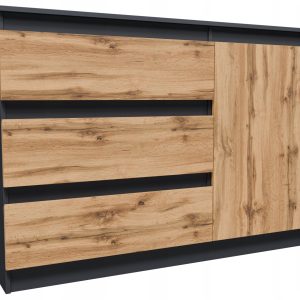Komoda szafka CR3-T-7 grafit-wotan 1 drzwi 3 szuflady pojemny regał szafa 1078112 Komoda szafka CR3-T-7 grafit-wotan 1 drzwi 3 szuflady pojemny regał szafa 1078112