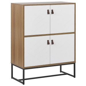 Komoda szafka jasne drewno z białym 193041 Komoda szafka jasne drewno z białym 193041