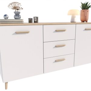 Komoda szafka MALMO 2D3S 150cm artisan-biały skandynawski 224028 Komoda szafka MALMO 2D3S 150cm artisan-biały skandynawski 224028
