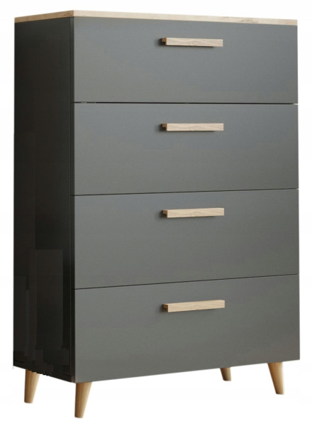 Komoda szafka OSLO dąb artisan-antracyt szuflady 224881