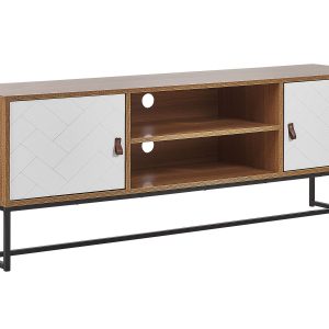 Komoda szafka RTV jasne drewno z białym 70982 Komoda szafka RTV jasne drewno z białym 70982