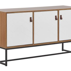 Komoda szafka RTV jasne drewno z białym 193049 Komoda szafka RTV jasne drewno z białym 193049
