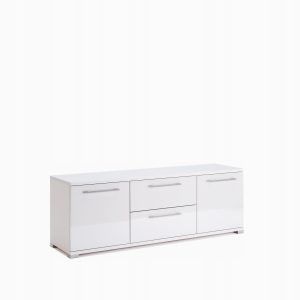 Komoda Szafka RTV Sypialnia Salon 150cm Biały Połysk 303719 Komoda Szafka RTV Sypialnia Salon 150cm Biały Połysk 303719