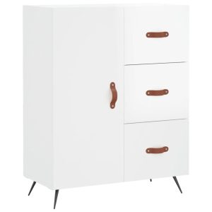 Komoda Szafka Stolik Półki do Salonu Pokoju Biały Połysk 69.5x34x90 cm 766535 Komoda Szafka Stolik Półki do Salonu Pokoju Biały Połysk 69.5x34x90 cm 766535