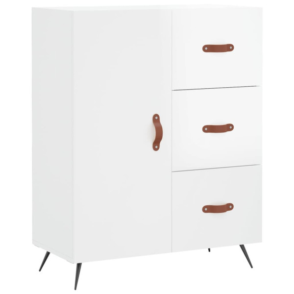Komoda Szafka Stolik Półki do Salonu Pokoju Biały Połysk 69.5x34x90 cm 766535