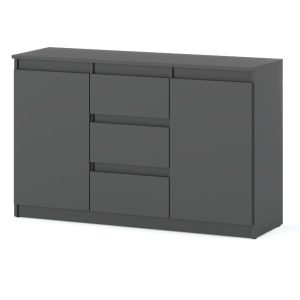 Komoda szara do pokoju dziecięcego 3 szuflady 120cm salon 375566