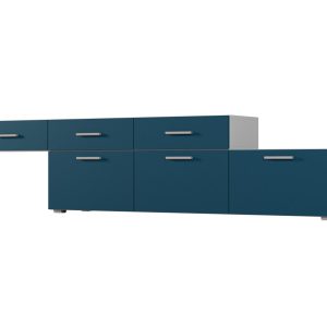Komoda Szary Jasny / Błękit Ciemny Multi-Smart 180 – 240 cm 1066085