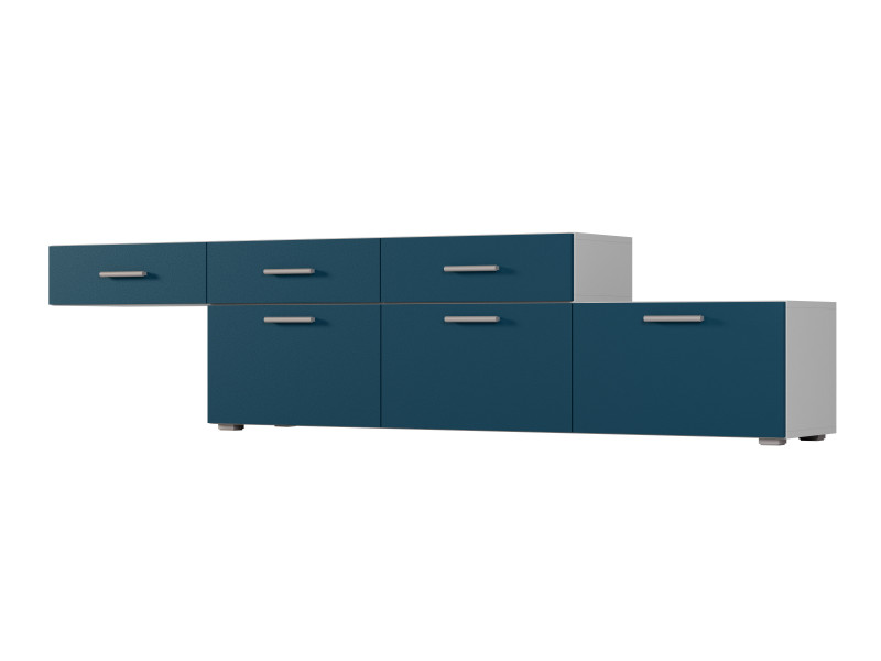Komoda Szary Jasny/Błękit Ciemny - Okucia Premium Multi-Smart 180 – 240 cm 1066090