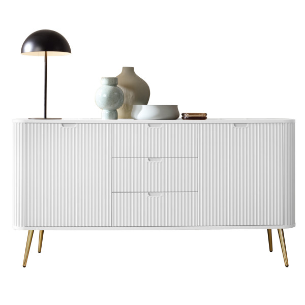 Komoda szeroka na złotych nogach ZOVA 168 cm Biała 327789