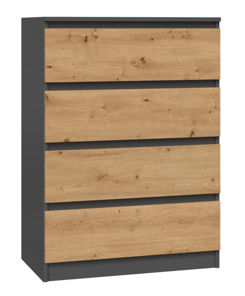 Komoda szfka 4 szuflady M4 Antracyt/Dąb Artisan 78427