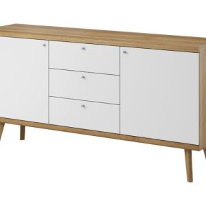 Komoda szuflady szeroka PRIMO 160 cm Biały + Dąb Riviera 401062 Komoda szuflady szeroka PRIMO 160 cm Biały + Dąb Riviera 401062
