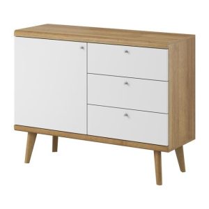 Komoda szuflady wysokie nogi PRIMO 107 cm Biały Dąb Riviera 401127 Komoda szuflady wysokie nogi PRIMO 107 cm Biały Dąb Riviera 401127