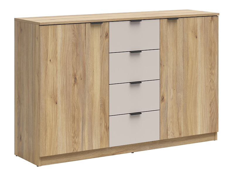 Komoda Tabina 140 cm z 2 drzwiami i 4 szufladami dąb mauvella/kaszmir 961253