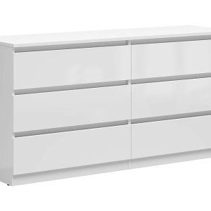 Komoda Tetrix 150 cm z 6 szufladami biały połysk 74055 Komoda Tetrix 150 cm z 6 szufladami biały połysk 74055