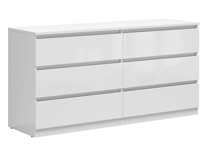 Komoda Tetrix 150 cm z 6 szufladami biały połysk 74055