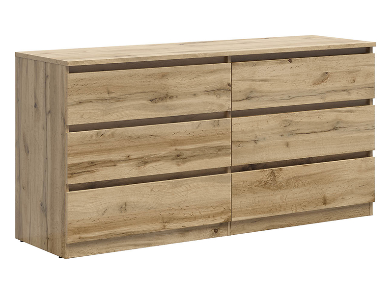 Komoda Tetrix 150 cm z 6 szufladami dąb wotan 74057