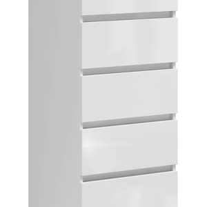 Komoda Tetrix 50 cm z 5 szufladami biały połysk 74052 Komoda Tetrix 50 cm z 5 szufladami biały połysk 74052