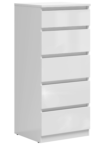 Komoda Tetrix 50 cm z 5 szufladami biały połysk 74052
