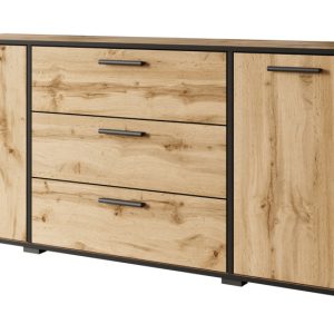 Komoda TOGA 150 cm dąb wotan z czarnymi krawędziami 351319