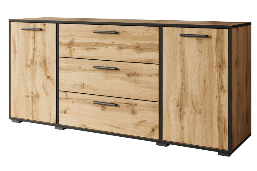 Komoda TOGA 150 cm dąb wotan z czarnymi krawędziami 351319