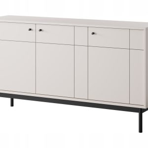 Komoda TOKYO 154 cm Szeroka Kaszmir Pojemna 3 Drzwi Frez Ozdobny Nóżki 550838