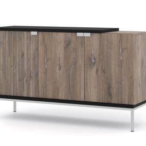 Komoda TOLEDO 143 cm 3D dąb flagstaff / czarny mat 240520