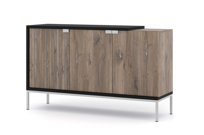 Komoda TOLEDO 143 cm 3D dąb flagstaff / czarny mat 240520