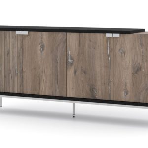 Komoda TOLEDO 190 cm 4D dąb flagstaff / czarny mat 240498