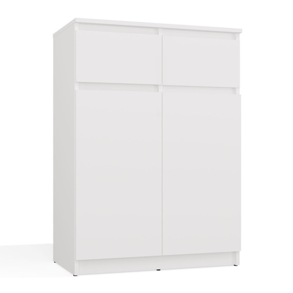 Komoda Topeshop Malwa 2DD2S Szafka 2 Drzwi 2 Szuflady Do Salonu BIAŁY 805327