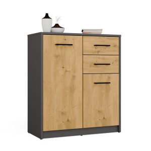 Komoda Topeshop SIMPLO 2D2S antracyt dąb artisan 805325 Komoda Topeshop SIMPLO 2D2S antracyt dąb artisan 805325