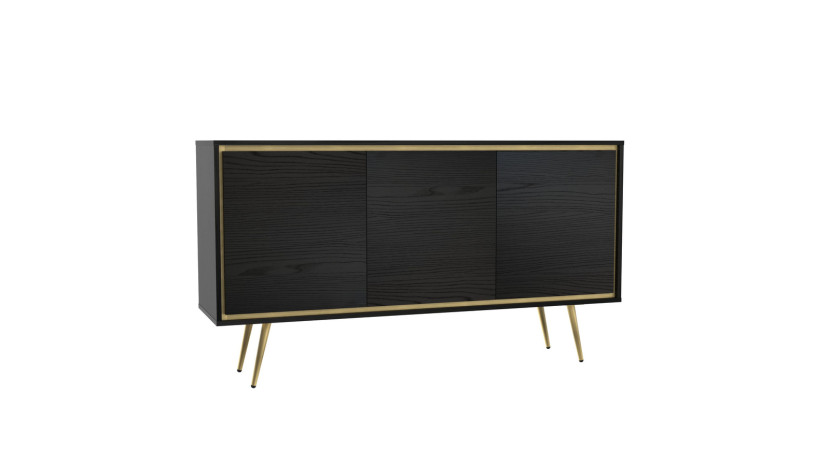 Komoda Tori 150cm z metalowymi nóżkami w kolorze Czarny grafit 653919