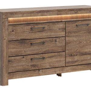 Komoda Torin 157 cm z drzwiami i 3 szufladami dąb ribbeck brąz 42268 Komoda Torin 157 cm z drzwiami i 3 szufladami dąb ribbeck brąz 42268