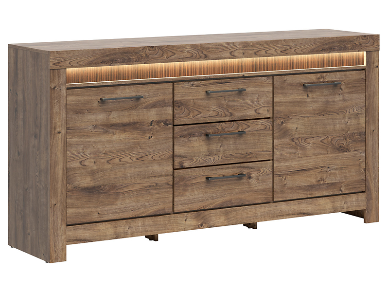 Komoda Torin 180 cm z 2 drzwiami i 3 szufladami dąb ribbeck brąz 42269