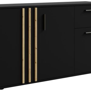Komoda trzydrzwiowa 120 cm do salonu TALLY czarna 769538 Komoda trzydrzwiowa 120 cm do salonu TALLY czarna 769538