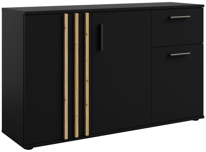 Komoda trzydrzwiowa 120 cm do salonu TALLY czarna 769538
