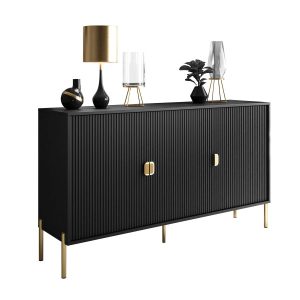 Komoda trzydrzwiowa DALIA 3D Czarna 219331 Komoda trzydrzwiowa DALIA 3D Czarna 219331
