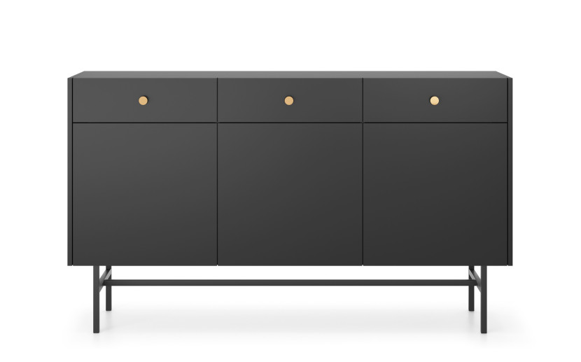 Komoda trzydrzwiowa DIVIENNE 3D3SZ czarny mat 202130