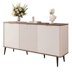 Komoda trzydrzwiowa NAVANI 160 cm kaszmir/orzech 704755 Komoda trzydrzwiowa NAVANI 160 cm kaszmir/orzech 704755