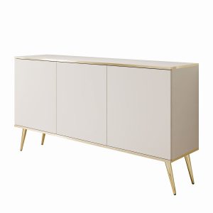 Komoda trzydrzwiowa OXFORD K160 na złotych nóżkach, beżowy 858888 Komoda trzydrzwiowa OXFORD K160 na złotych nóżkach, beżowy 858888
