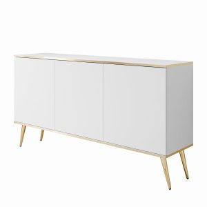 Komoda trzydrzwiowa OXFORD K160 na złotych nóżkach, biały 858874 Komoda trzydrzwiowa OXFORD K160 na złotych nóżkach, biały 858874