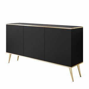 Komoda trzydrzwiowa OXFORD K160 na złotych nóżkach, czarny 858886 Komoda trzydrzwiowa OXFORD K160 na złotych nóżkach, czarny 858886