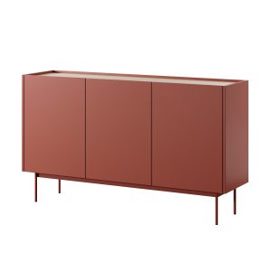 Komoda trzydrzwiowa szeroka COLOR 144 cm ceglasty czerwony 329107